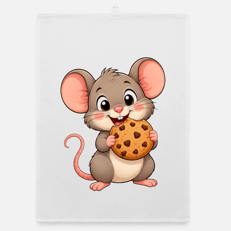 Drôles de petits biscuits mignons en forme de souris en forme de bonbons à grignoter Torchon bio