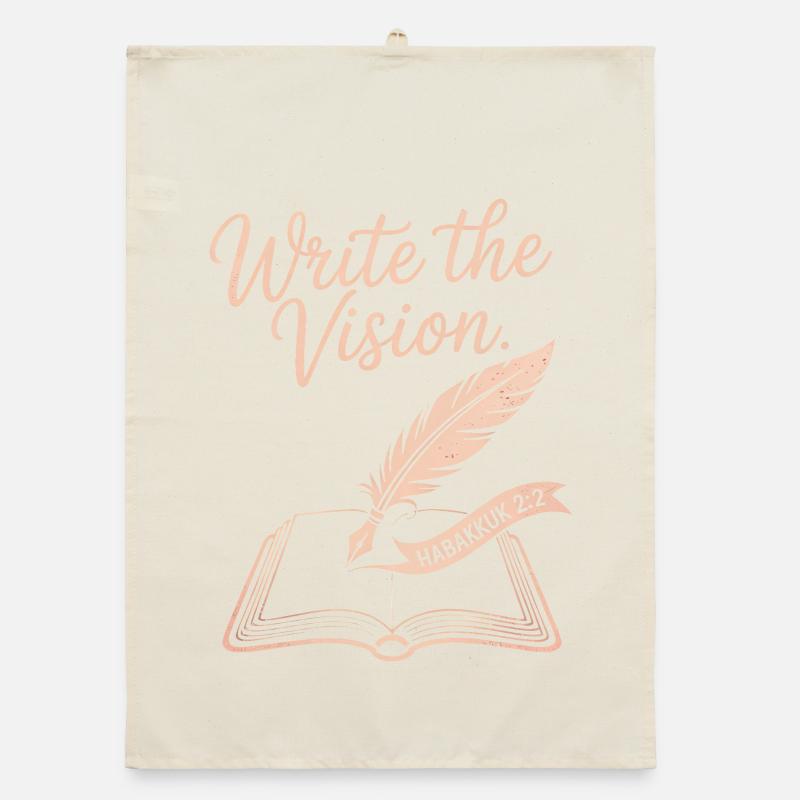 Write the Vision - Feather & Open Book Organic dish towel