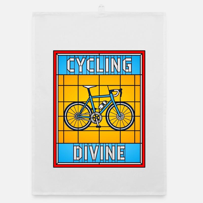 Vélo en vitrail divin du cyclisme Torchon bio