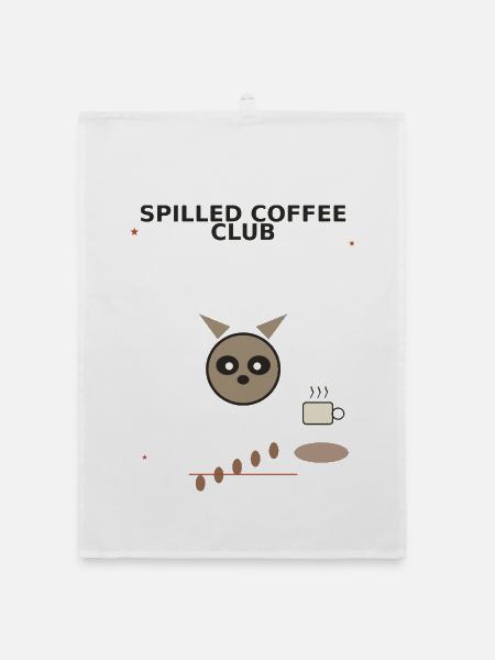 Kaffee verschüttet Club Panda - Organic Geschirrtuch - Weiß
