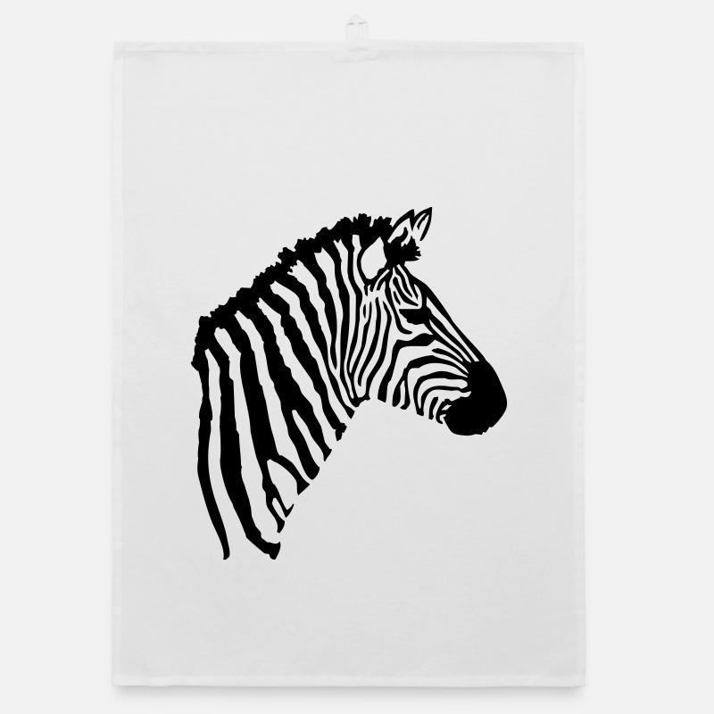A zebra's head Organic dish towel