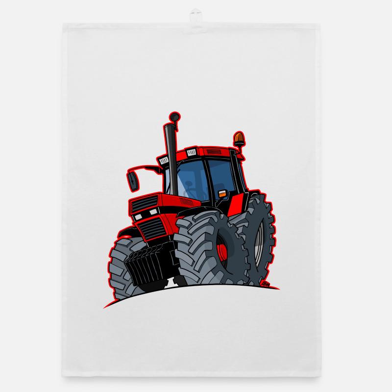 Boîtier 0856 bordure rouge - Torchon bio - blanc