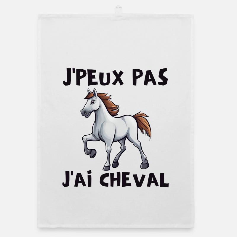 cheval, cavalier, passionné de chevaux Torchon bio