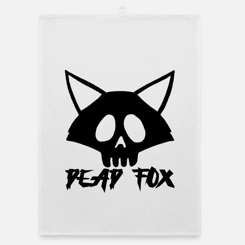 Black Fox Skull Organic dish towel