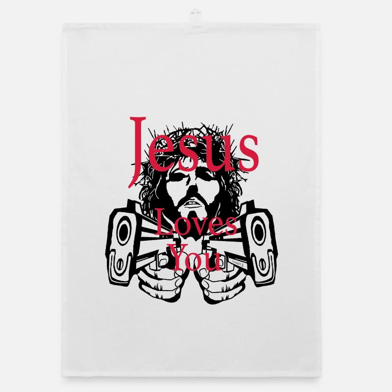 Jésus t’aime – Déclaration de foi Conception artistique Torchon bio