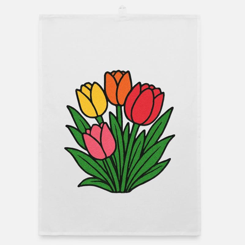 Tulip Patch Bloom Organic dish towel