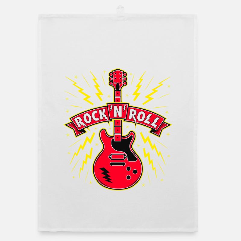 Rock 'n' Roll Gitarre Organic Geschirrtuch