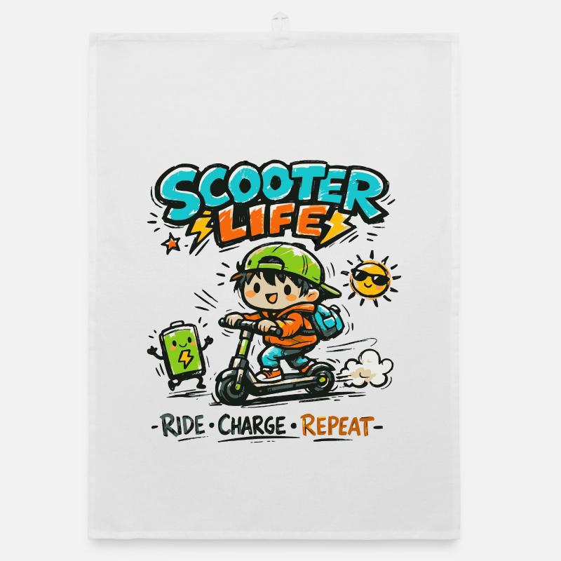 Durée de vie du scooter : Répétition de la charge de la conduite - Torchon bio - blanc