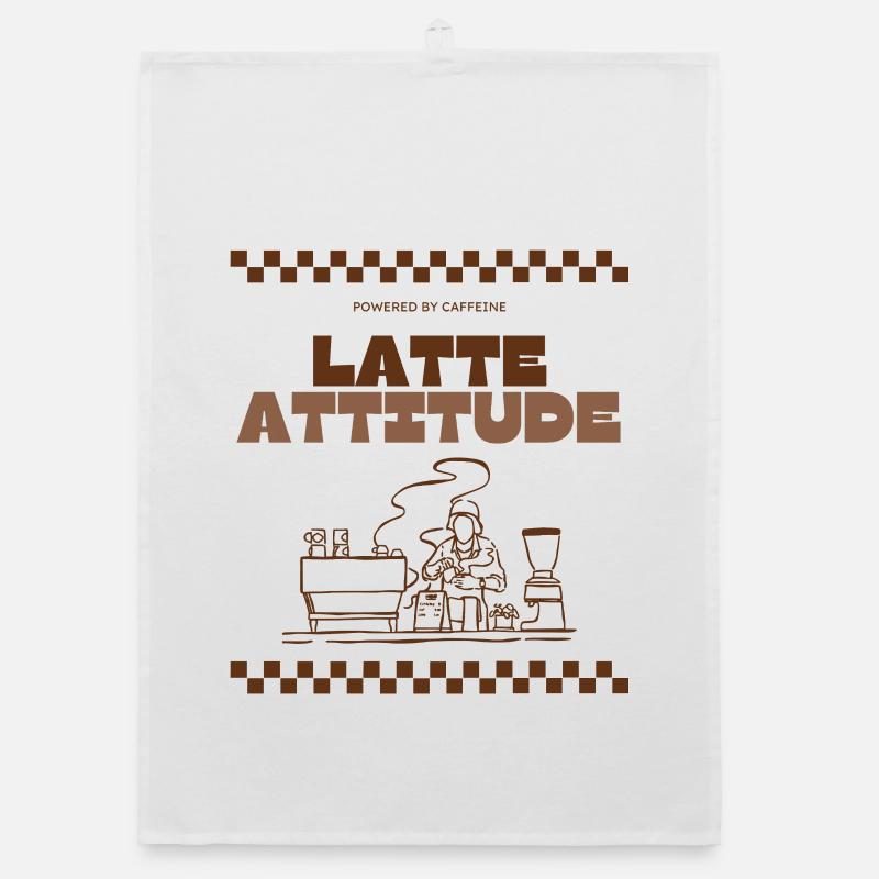 Latte Attitude - Organic Geschirrtuch - Weiß
