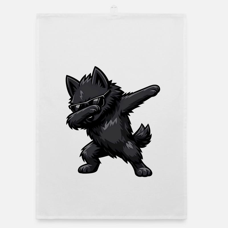 Dabbing Schipperke Organic Geschirrtuch