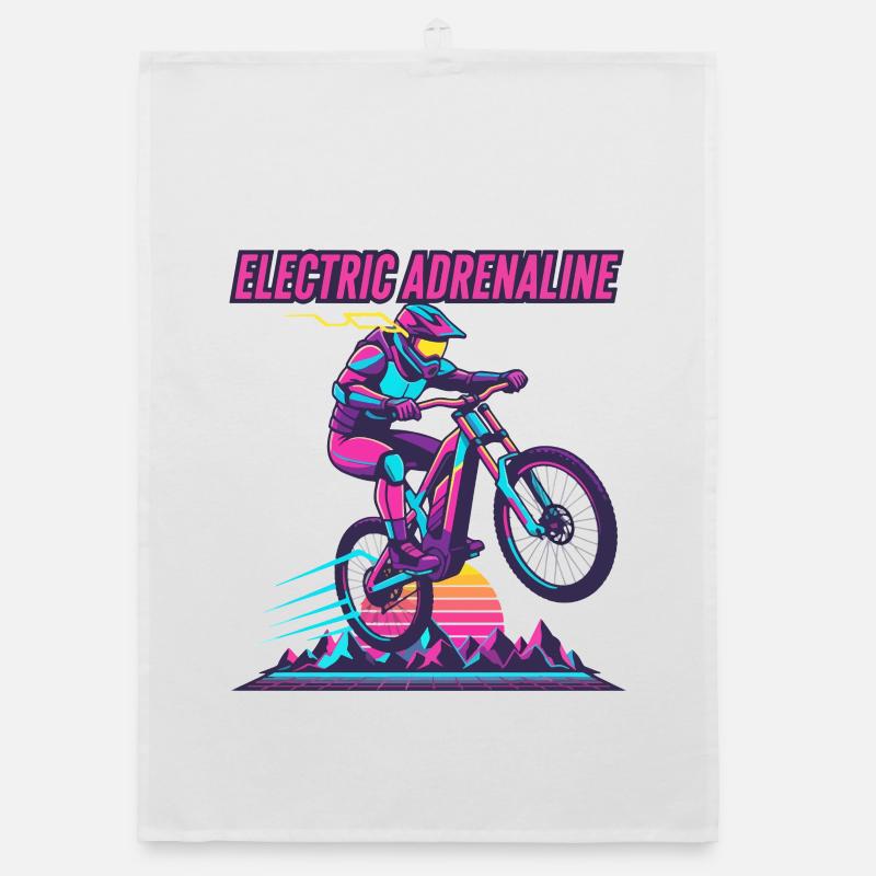 Electric Adrenaline Synthwave E-MTB Organic dish towel