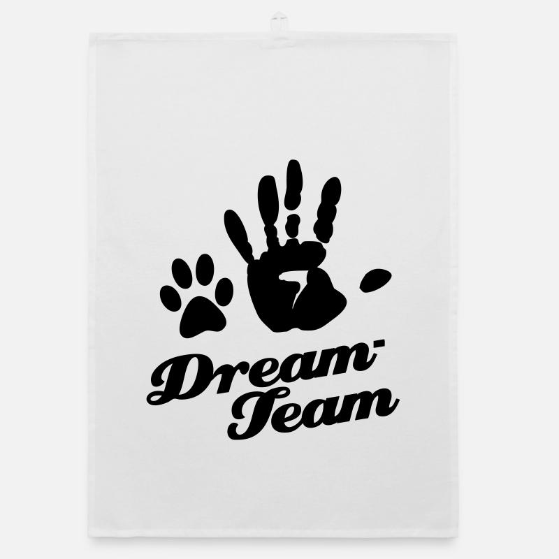 Dream Team Animal Lovers Paw - Torchon bio - blanc