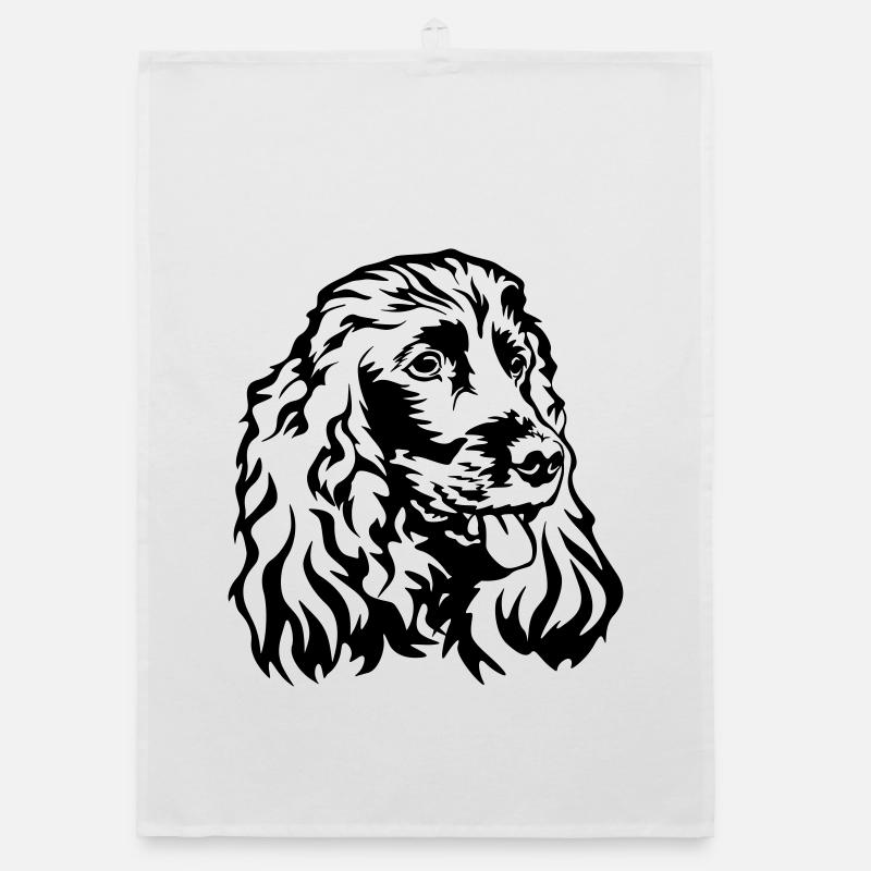 Cocker Spaniel Kopf Organic Geschirrtuch
