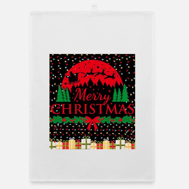 Conception de silhouette de Noël avec le Père Noël Torchon bio