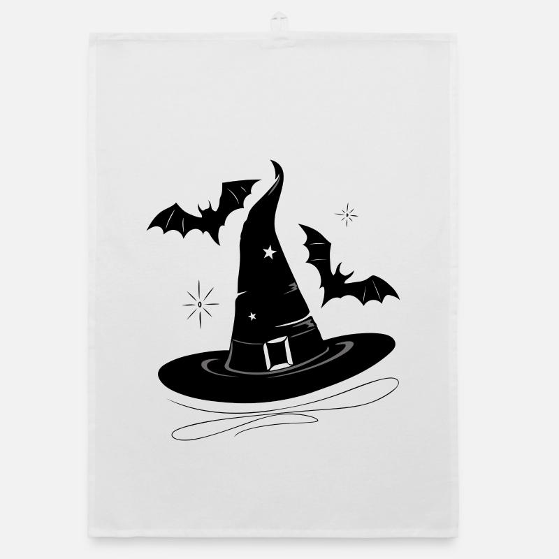 Witch Hat Bat Walpurgis Night Organic dish towel