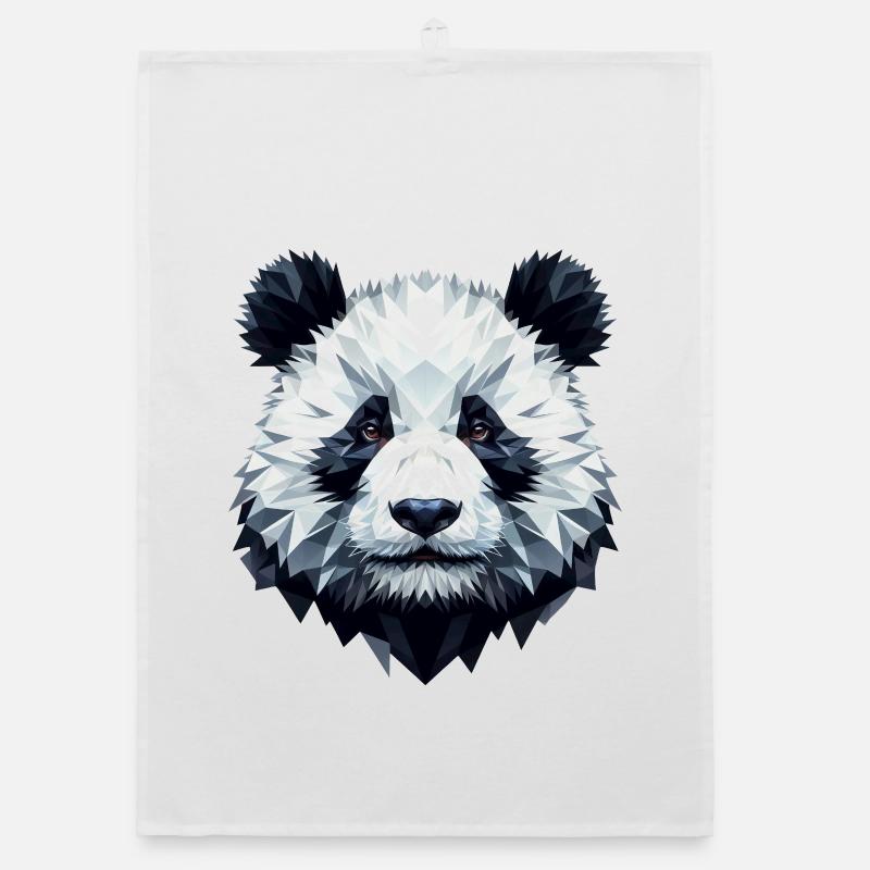 Panda Face Polygon Art Geometry Organic dish towel