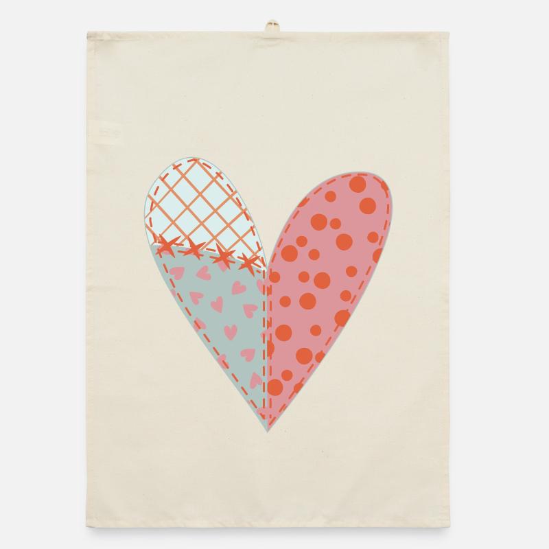 Patchwork Herz Nr. 11 Organic Geschirrtuch