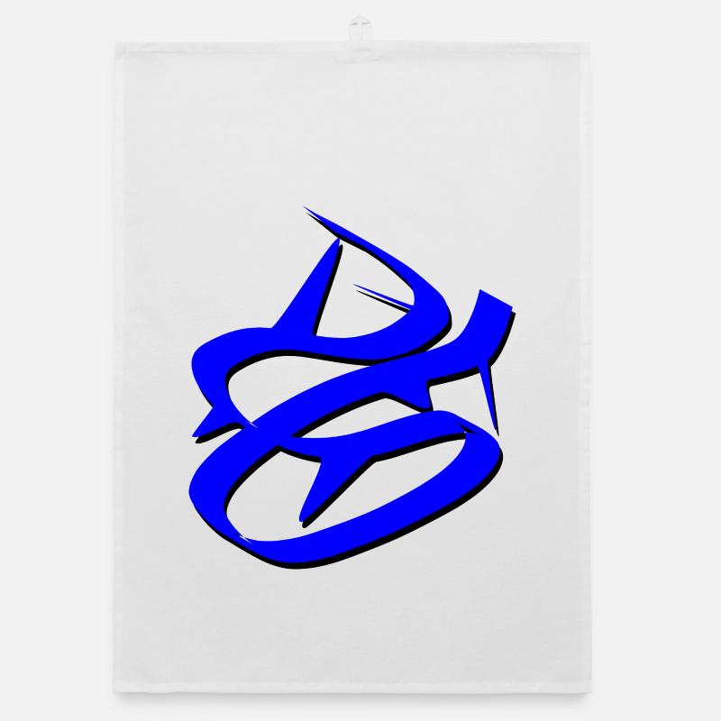 Dynamic Blue Graffiti Design Organic dish towel