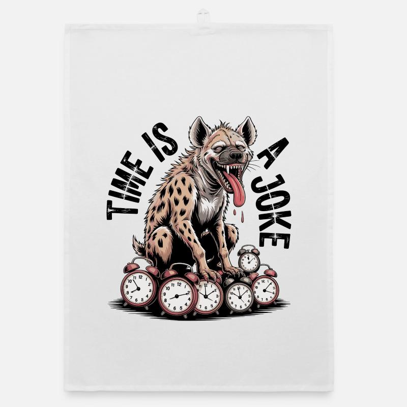Lachende Hyäne Zeit Witz Organic Geschirrtuch