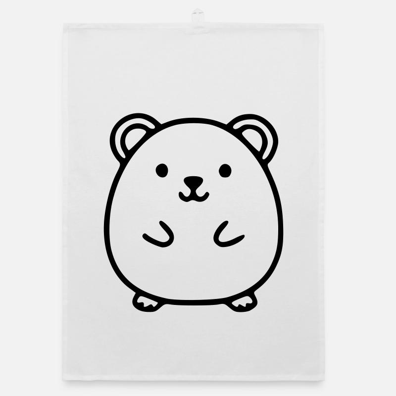Hamster Lineart Vector Organic dish towel