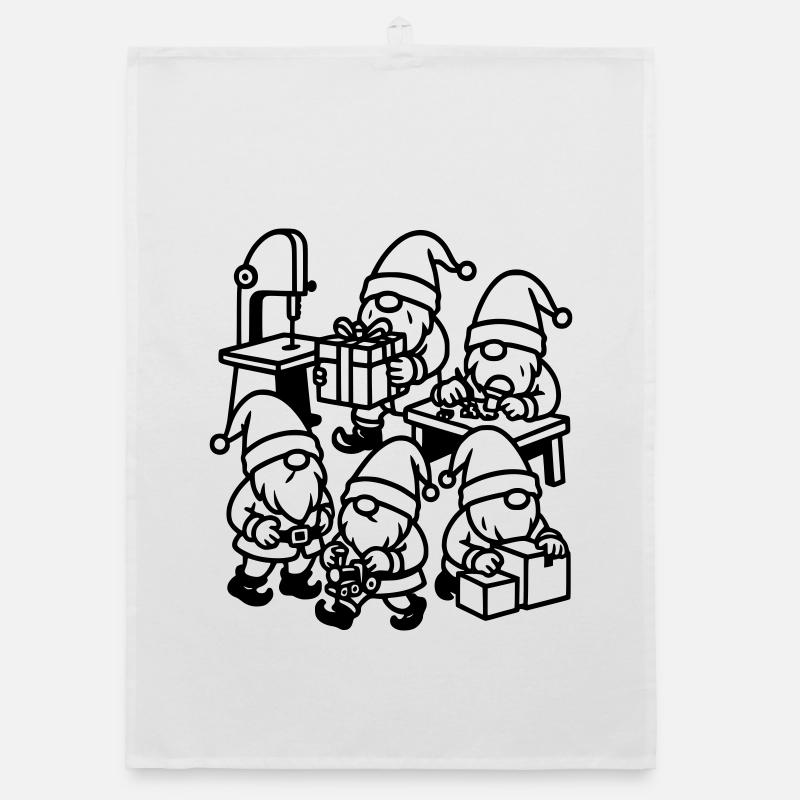 Gnomes at work diligently Organic dish towel