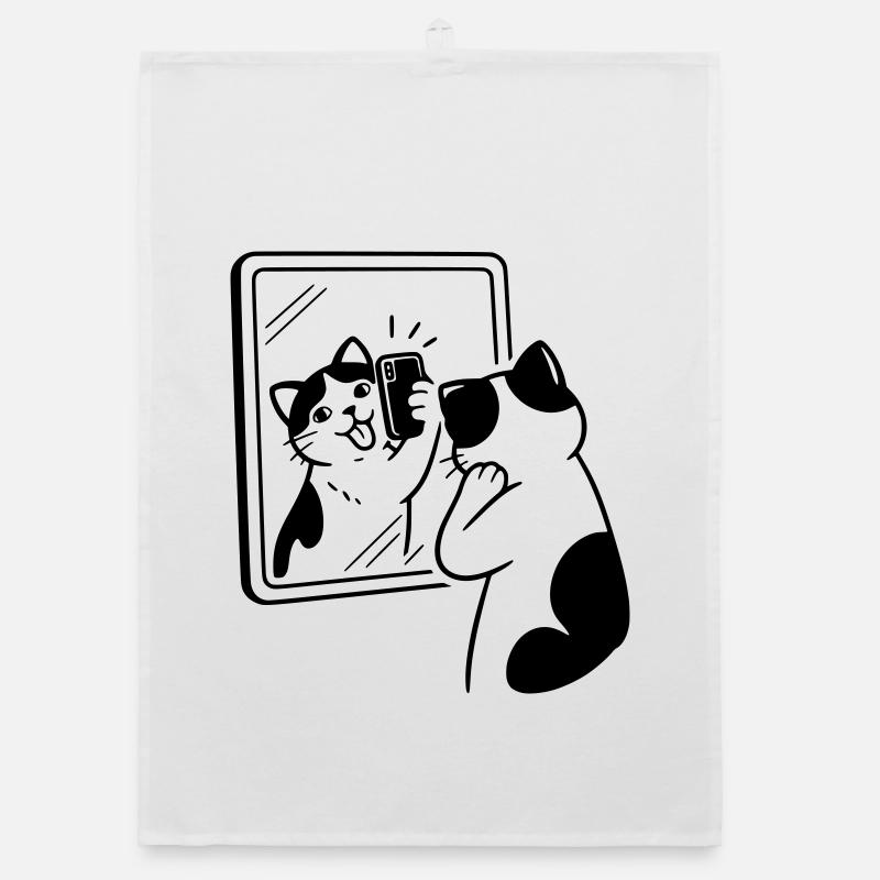 Selfie dans le miroir du chat Torchon bio