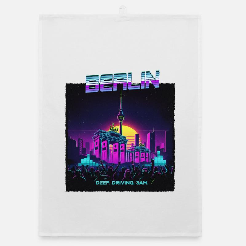 Berlin Retro Electro Organic dish towel