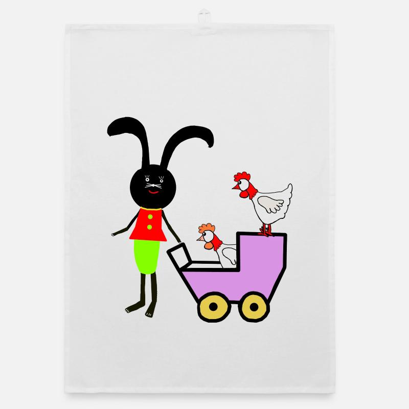 Rabbit Bunny Easter Chickens Kids Organic dish towel