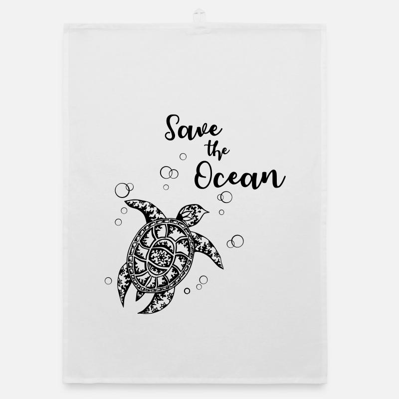 Save the Ocean - Turtle Organic Geschirrtuch