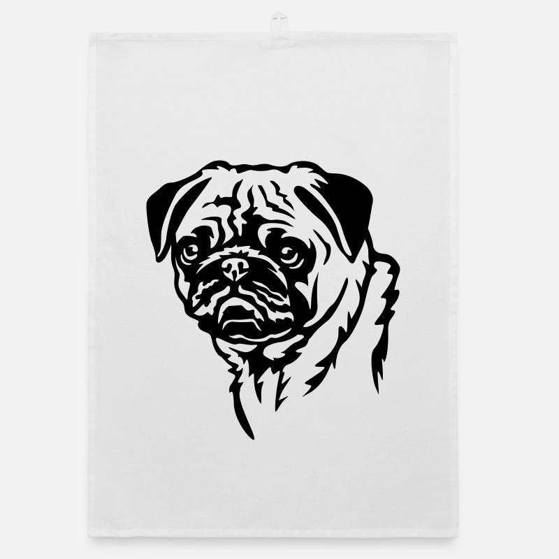 Mops Kopf Organic Geschirrtuch