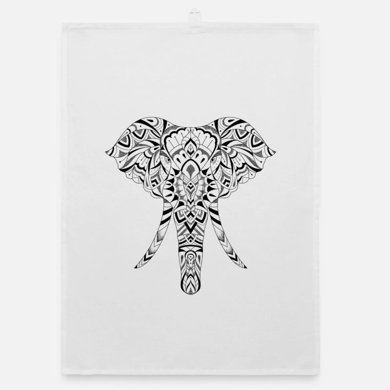 Éléphant graphique Torchon bio