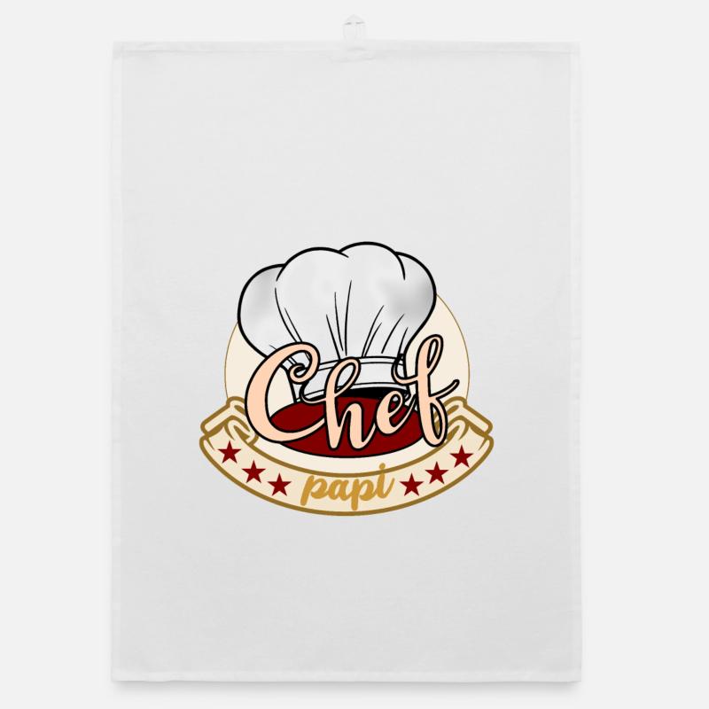 Chef cuisinier papi - Torchon bio - blanc