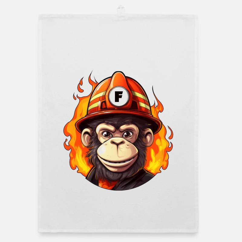 Fire Brigade Monkey Organic dish towel
