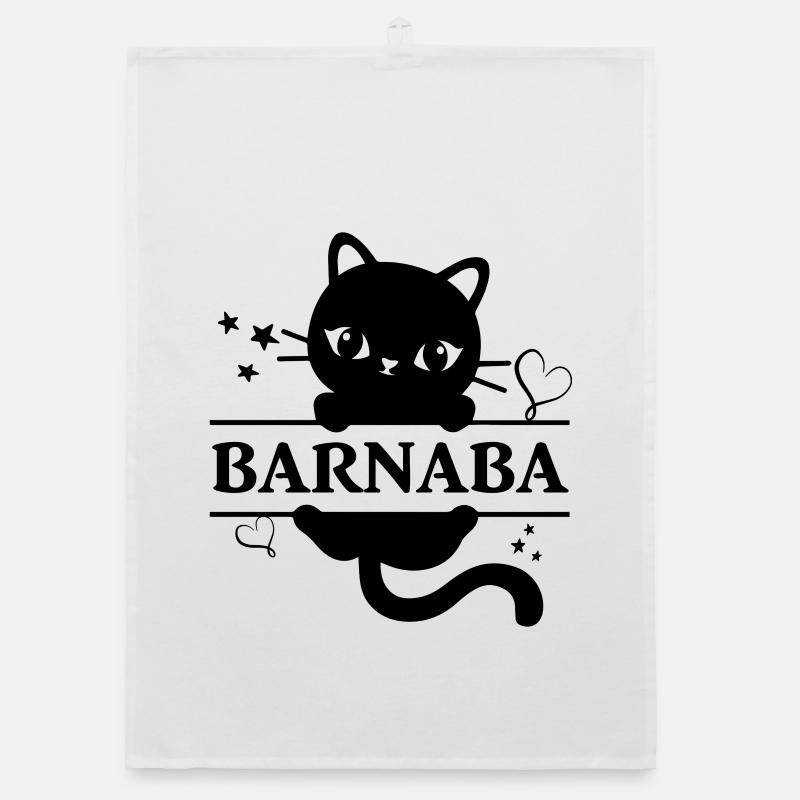 Barnaba T-Shirt Katze Geschenkidee Katze Organic Geschirrtuch