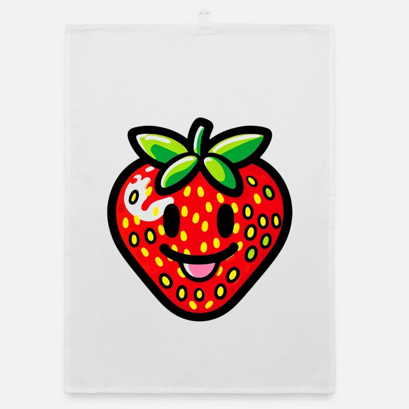 Erdbeeren Erdbeeren - Organic Geschirrtuch - Weiß