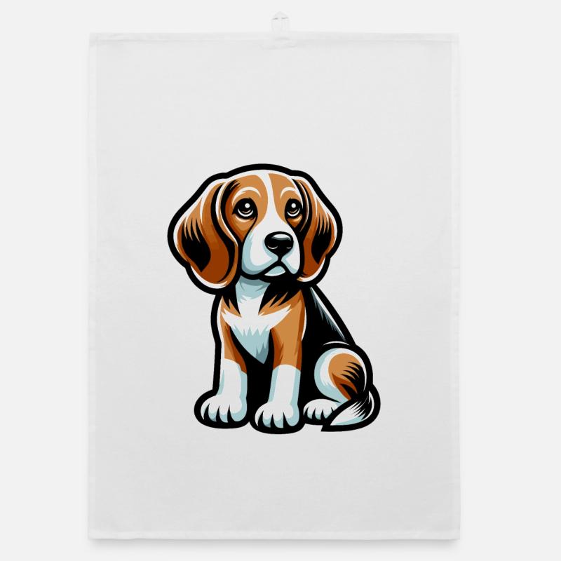 Beagle cartoon Chien mignon Torchon bio