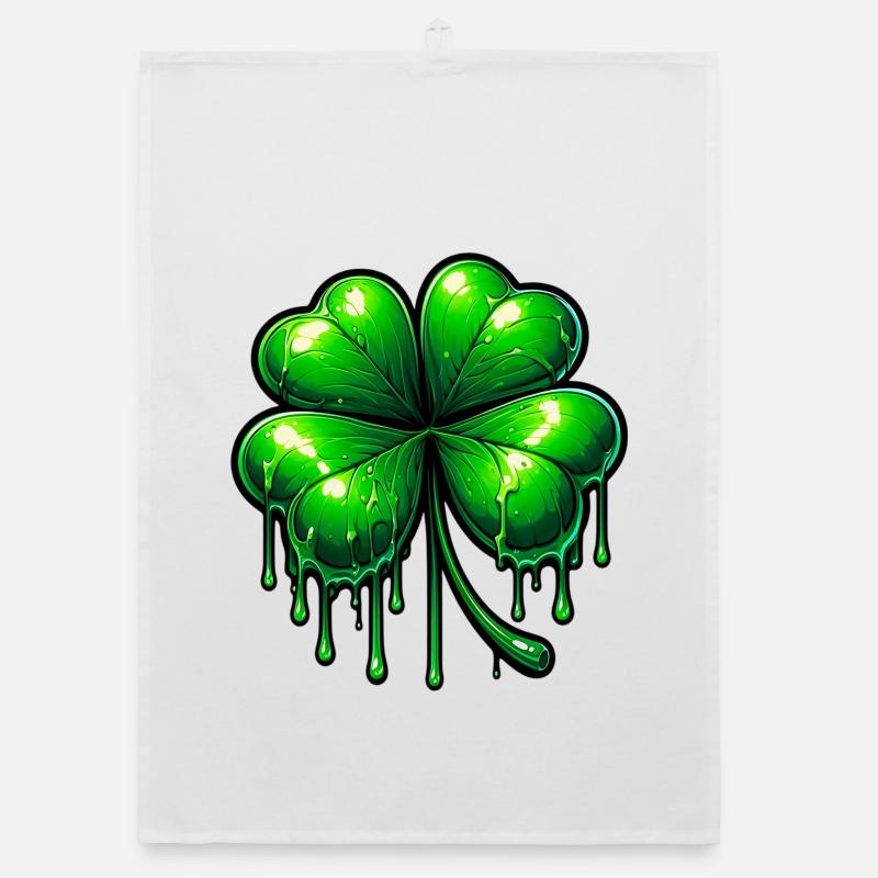 Vierblättriges Kleeblatt Organic Geschirrtuch