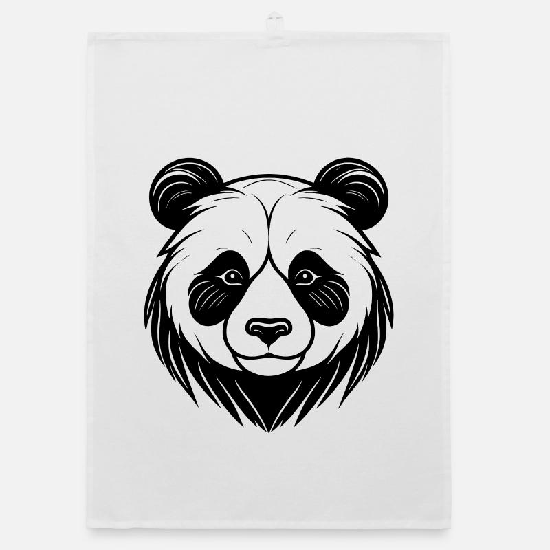 Panda Face Art Design Organic dish towel