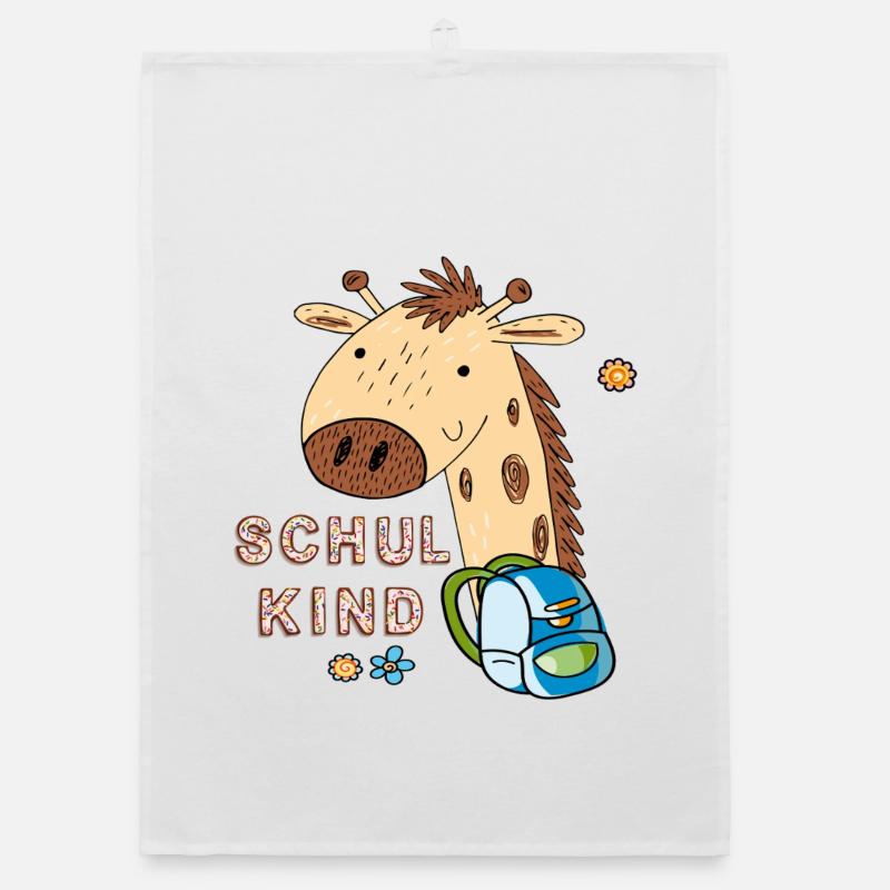 Cute Giraffe Back to School Design Organic dish towel