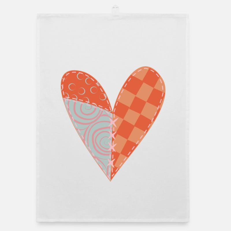 Patchwork Herz Nr 5 Organic Geschirrtuch