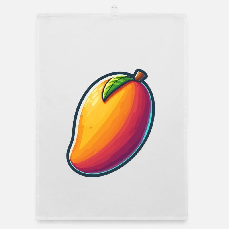 Design Mango Lebendig Abstrakt Organic Geschirrtuch