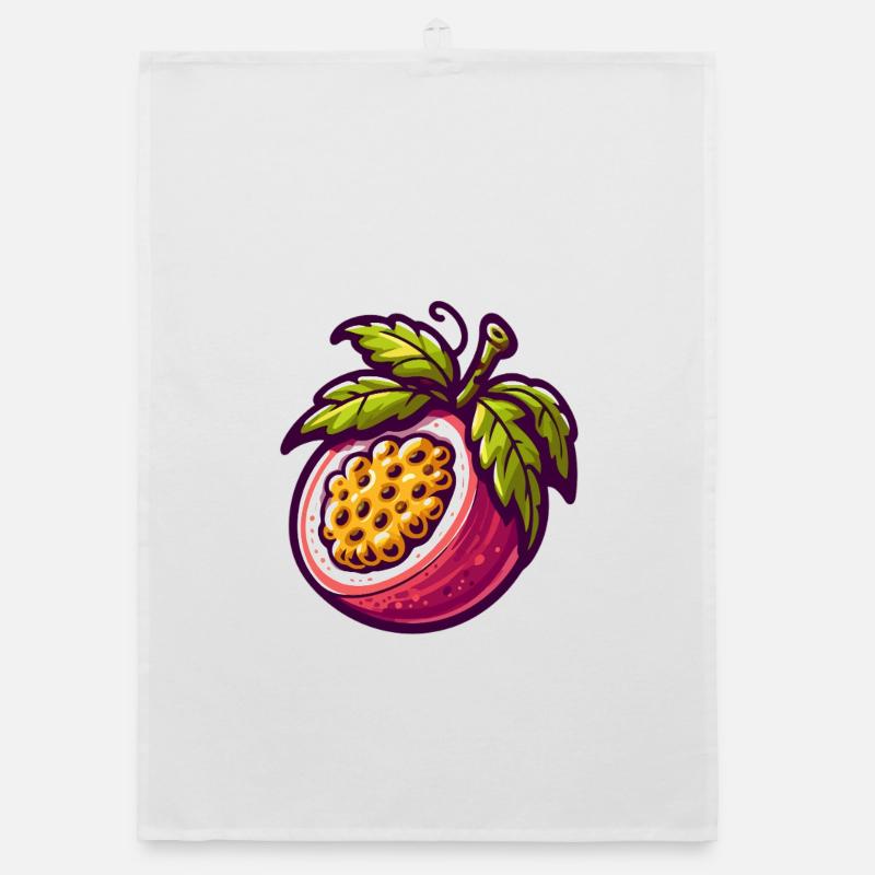Illustration de Fruit de Passiflore Vibrante Torchon bio