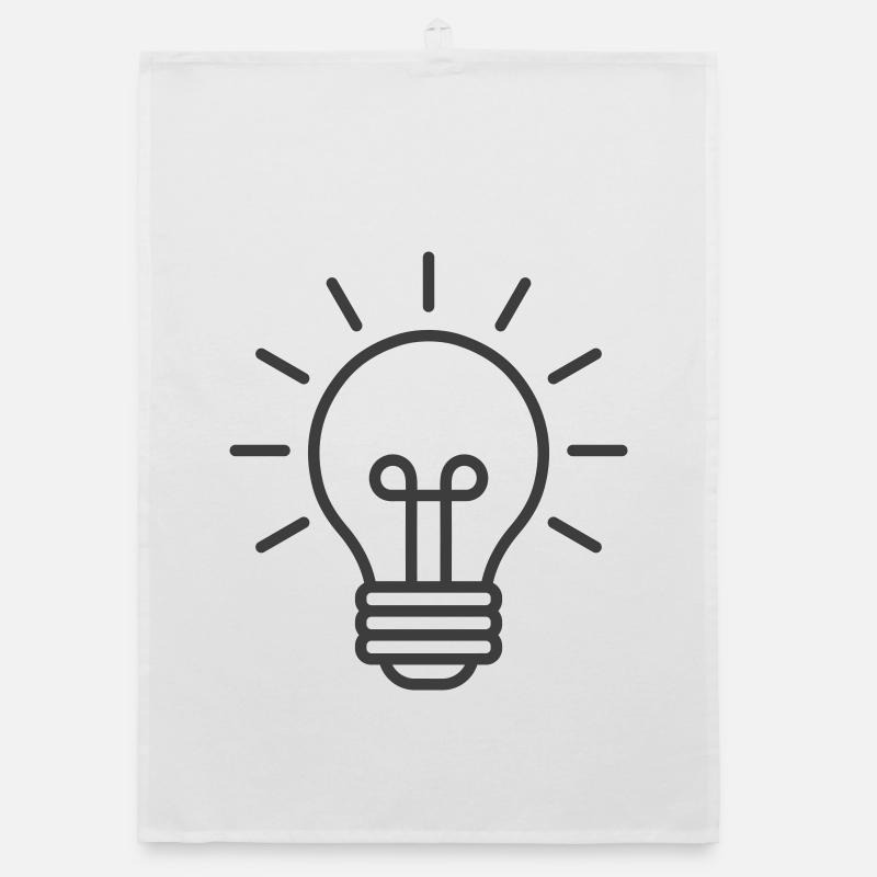 Glowing Light Bulb Line Icon Organic dish towel