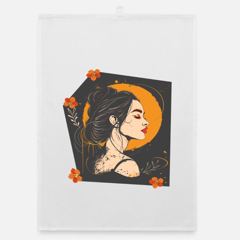 Woman's face Organic dish towel