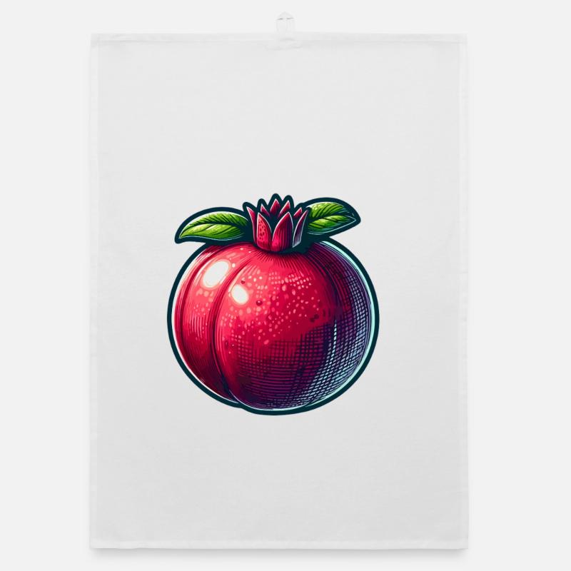 Pomegranate with Bright Modern Patterns Organic dish towel