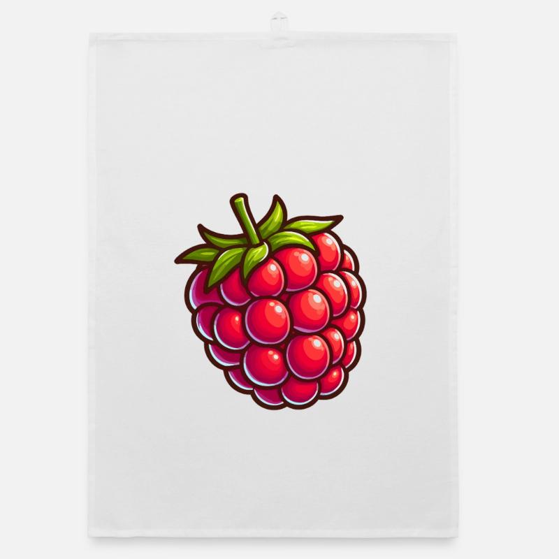 Raspberry cartoon sparkle Organic dish towel