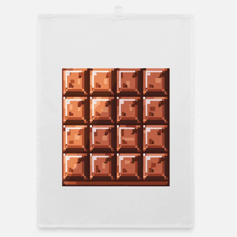 Pixel Schoko Quadrat Muster Organic Geschirrtuch