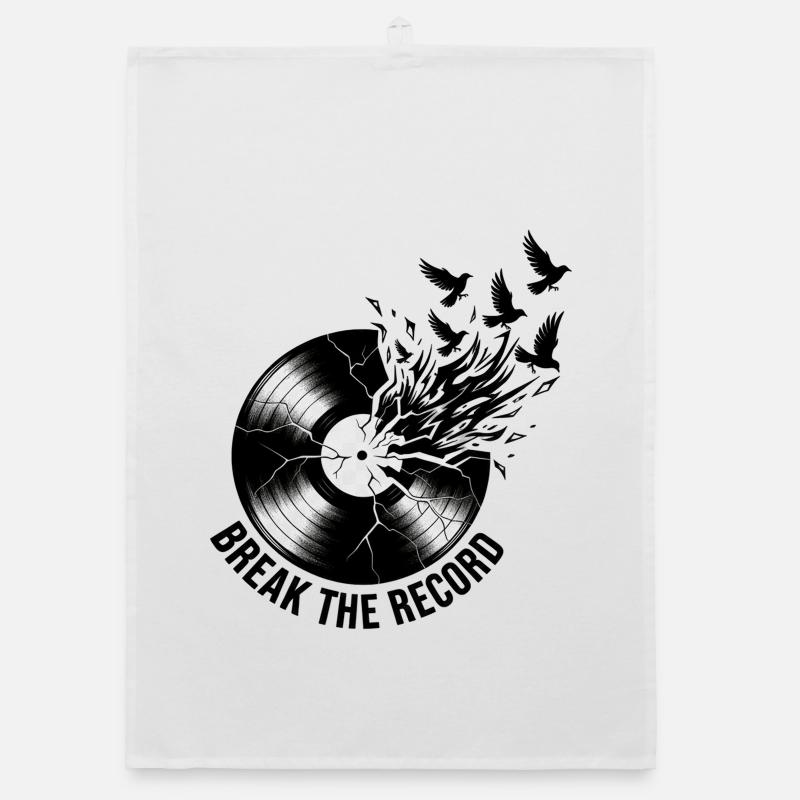 Break_the_Record - Organic dish towel - white