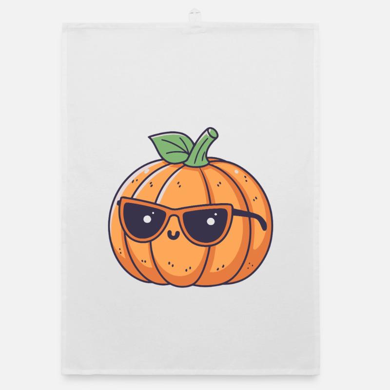Pumpkin chic eyeglasses Organic dish towel