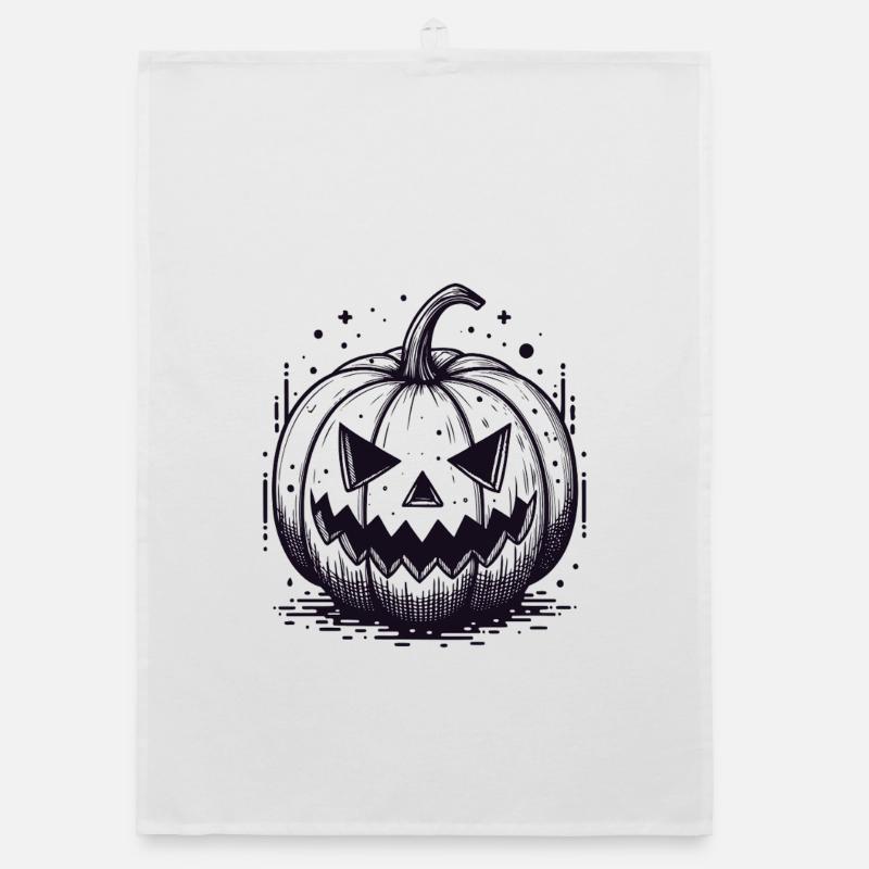 Schwarzer Jackolantern Kürbis Organic Geschirrtuch